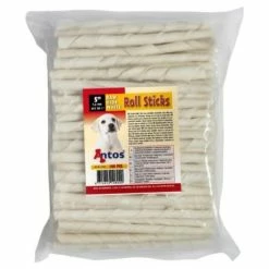 Antos Antos Rawhide White Roll Sticks 5" - 7-8 Mm - 100 Stuks