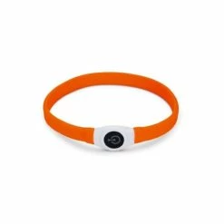 Beeztees Brede LED Halsband Hond - Verstelbaar - 65 X 2.5 Cm - Oranje - Lichtgevende Halsband
