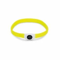 Beeztees Brede LED Halsband Hond - Verstelbaar - 65 X 2.5 Cm - Geel - Lichtgevende Halsband