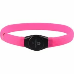 Flamingo Brede LED Halsband Hond - Verstelbaar - 65 X 2.5 Cm - Roze - Lichtgevende Halsband