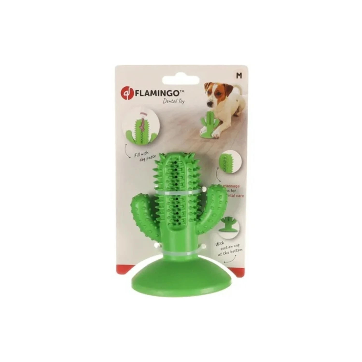 Flamingo Dental Toy - Snack Cactus - Hondenspeelgoed - Groen - Afbeelding 3