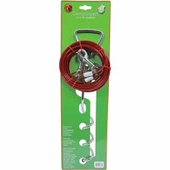 Gebr. De Boon Boon Campingset Aanleglijn Hond Met Staalkabel - Rood - 6 Meter