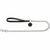 Hunter Hunter Hondenriem Ketting - Leren Handvat Zwart