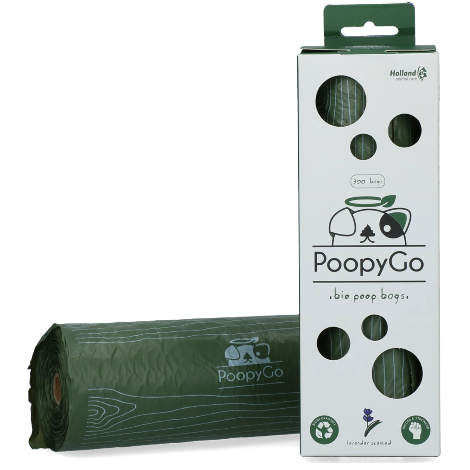 PoopyGo PoopyGo Eco Friendly - Lavendelgeur - 21x33 Cm - Tissue Box - 300 Poepzakjes Op Rol