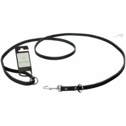 Tijssen Hondenriem Vario Vetleer Zwart