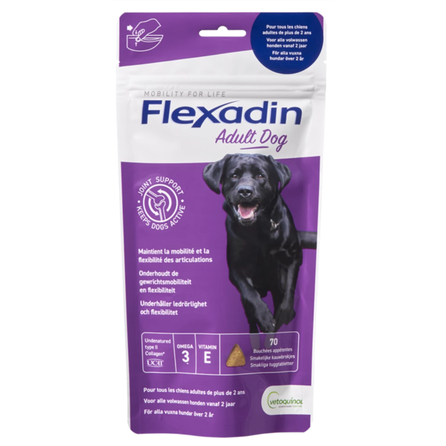 Vétoquinol Flexadin - Ondersteuning Gewrichten - Adult Dog Chews 70 Stuks